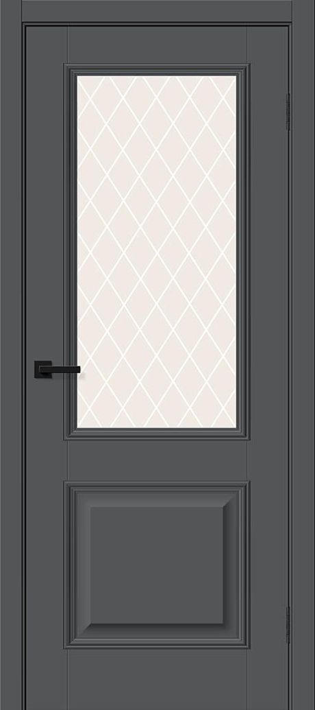 Межкомнатная дверь остекленная Классик-13 Stormy Silk (ĒLPORTA)