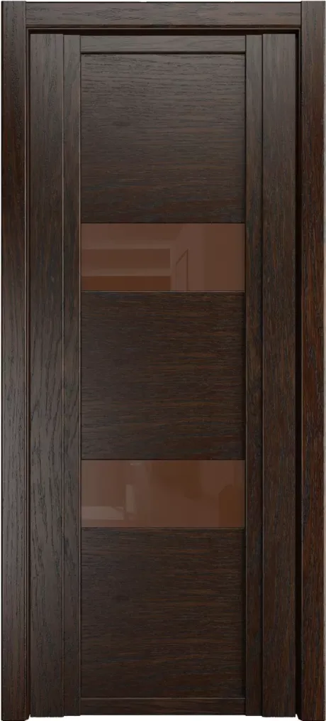 Межкомнатная дверь со стеклом QDO N Дуб коньячный Шпон (Мильяна)