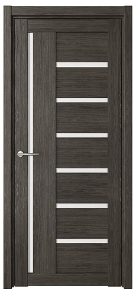 Межкомнатная дверь со стеклом Мадрид Темный кипарис Эко-шпон Стекло белое (ALBERO)