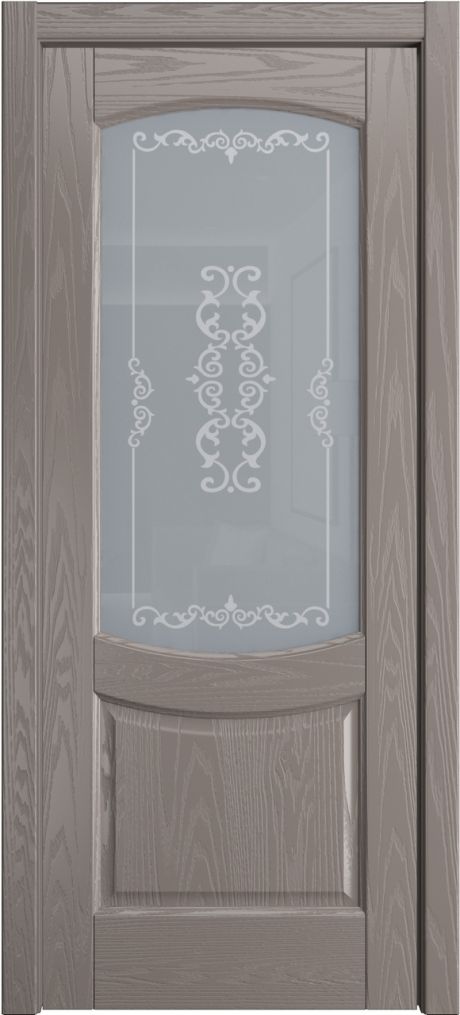 Межкомнатная дверь со стеклом Эрнеста Темно-серый Шпон (Мильяна)