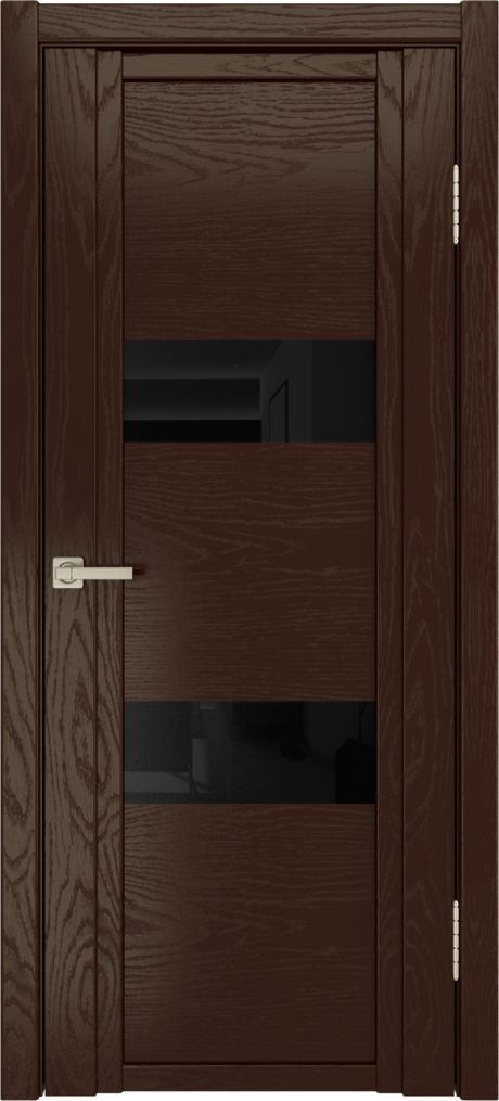 Межкомнатная дверь со стеклом QDO N Темный шоколад Шпон (Мильяна)