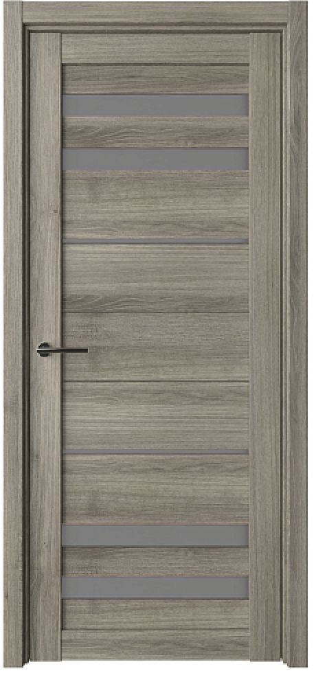 Межкомнатная дверь со стеклом Пекин Пепельный ясень Эко-шпон Стекло графитовое (ALBERO)