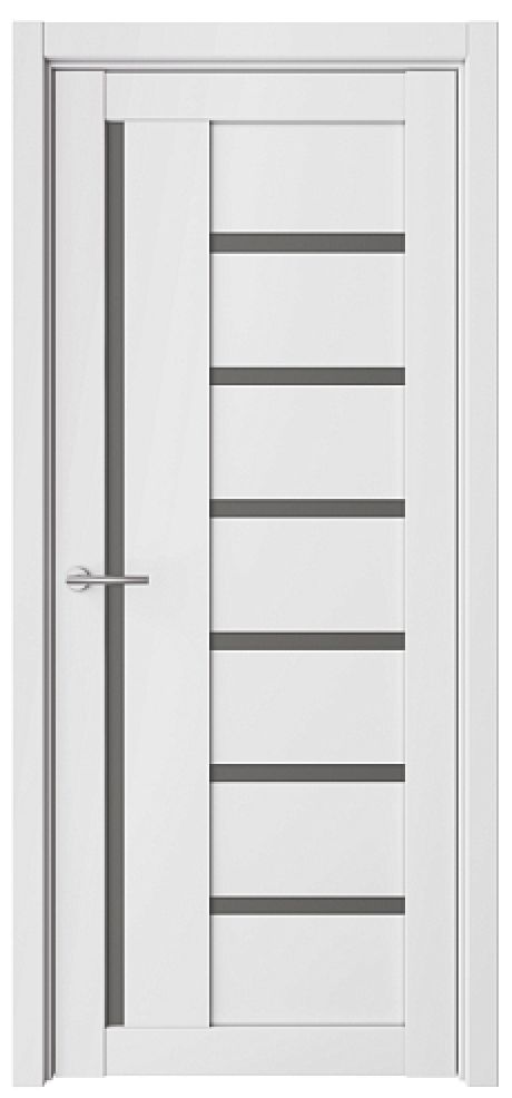 Межкомнатная дверь со стеклом Мадрид Белый Vinyl Стекло графитовое (ALBERO)