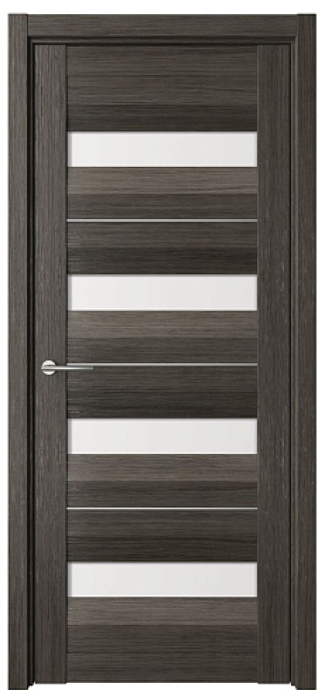 Межкомнатная дверь со стеклом Барселона Серый кедр Эко-шпон Стекло белое (ALBERO)