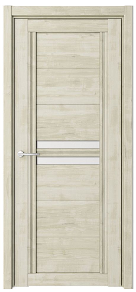 Межкомнатная дверь со стеклом Каролина Кремовый Soft Touch Стекло белое (ALBERO)