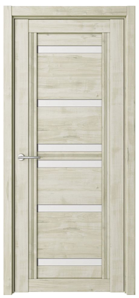 Межкомнатная дверь со стеклом Миссури Кремовый Soft Touch Стекло белое (ALBERO)