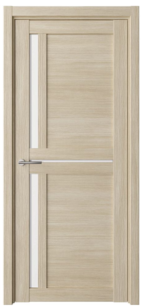 Межкомнатная дверь со стеклом Кельн Лиственница мокко Эко-шпон Стекло белое (ALBERO)