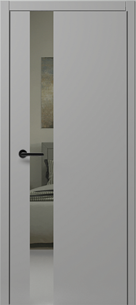 Межкомнатная дверь с зеркалом Status G Серый Эмаль Зеркало грей (ALBERO)