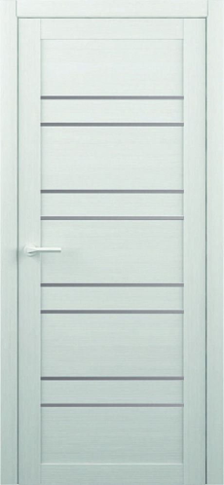 Межкомнатная дверь со стеклом Тренд-14 Белая лиственница Eco Tex Стекло мателюкс (ALBERO)