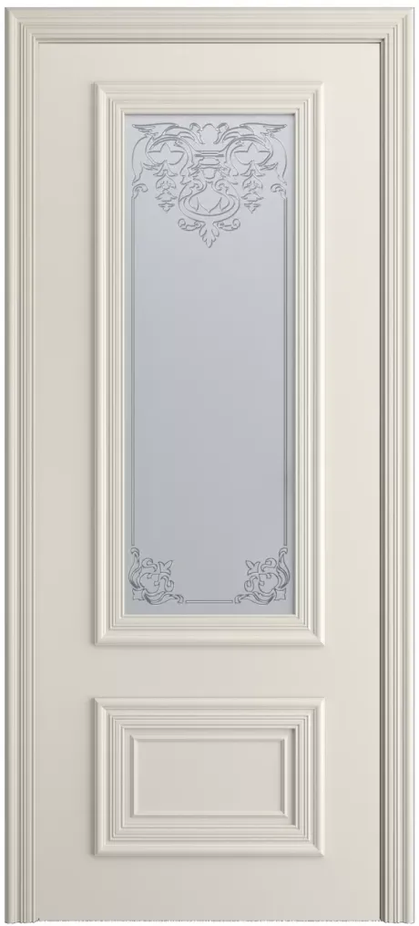 Межкомнатная дверь со стеклом Неаполь Бежевый Эмаль (Мильяна)