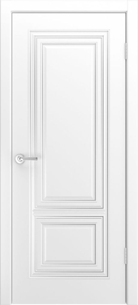 Глухая межкомнатная дверь Фави В0 Белый с патиной Серебро Эмаль (Бипи Дорс)