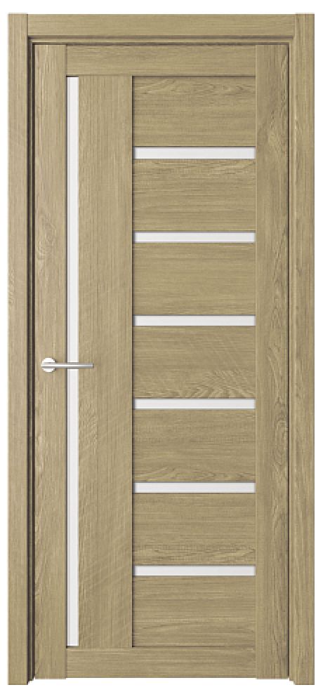 Межкомнатная дверь со стеклом Мадрид Натуральный дуб Эко-шпон Стекло белое (ALBERO)