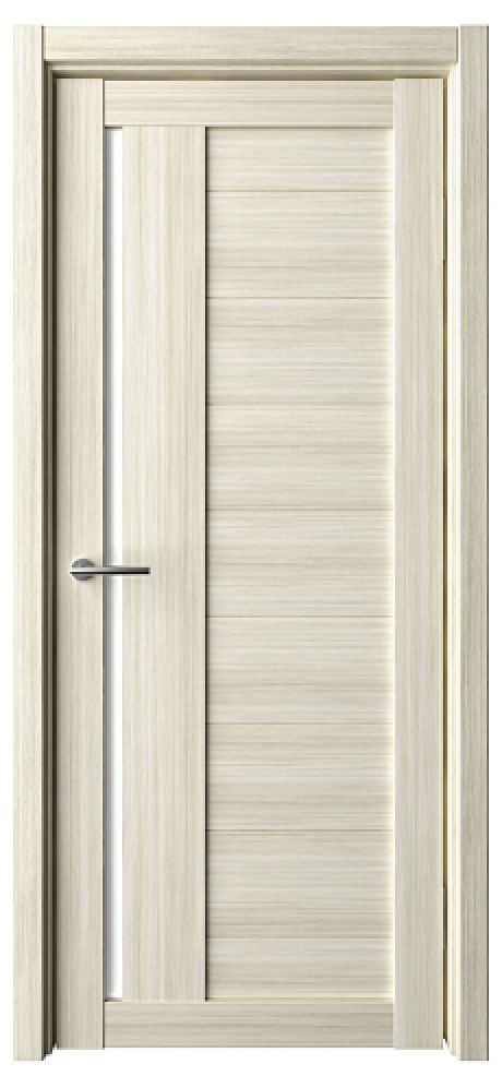 Межкомнатная дверь со стеклом Валенсия Белый кипарис Эко-шпон Стекло белое (ALBERO)