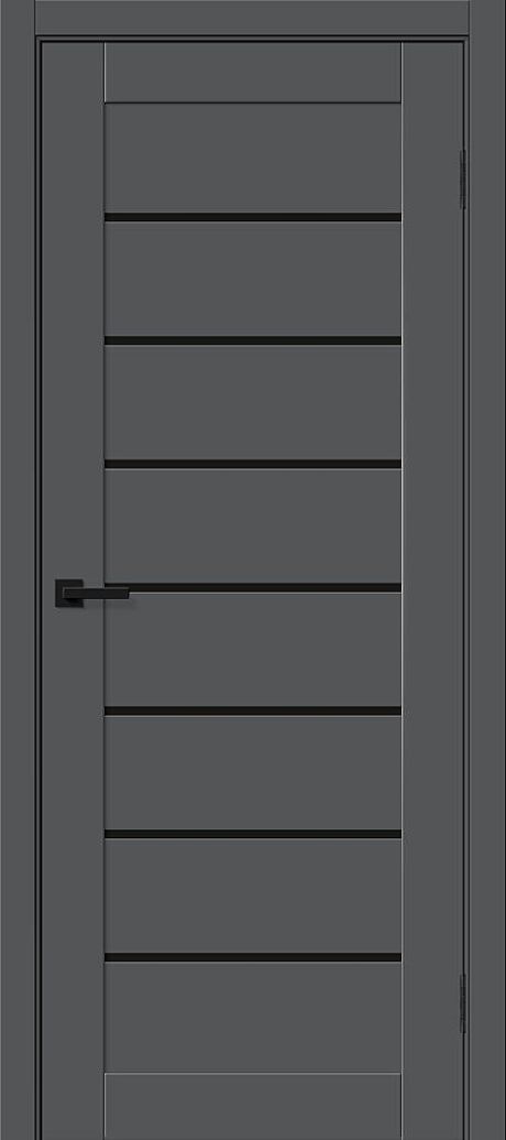 Межкомнатная дверь глухая Браво-22 Black Shine Stormy Silk (BRAVO)