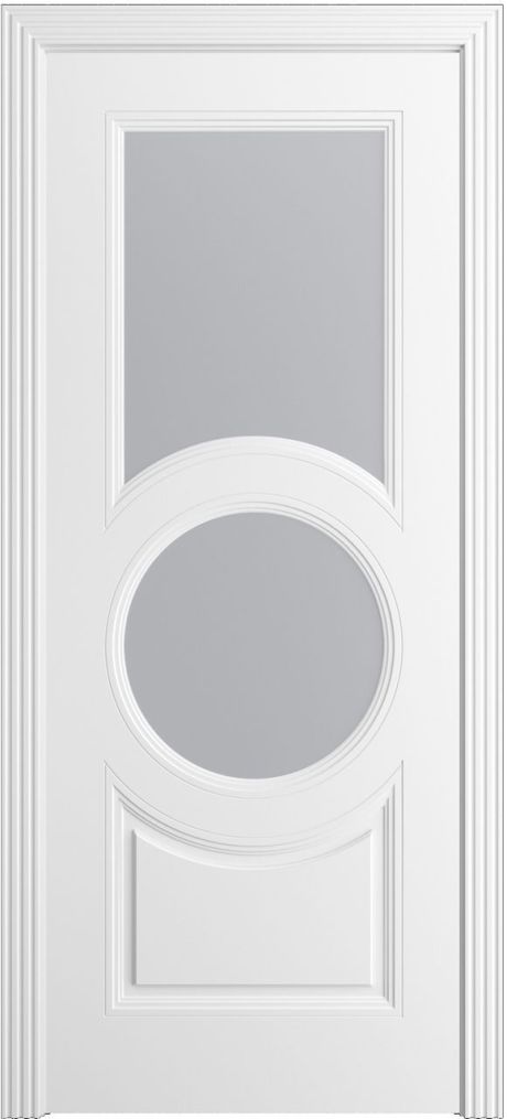 Межкомнатная дверь со стеклом Адриана-Ф Белоснежный Эмаль (Мильяна)