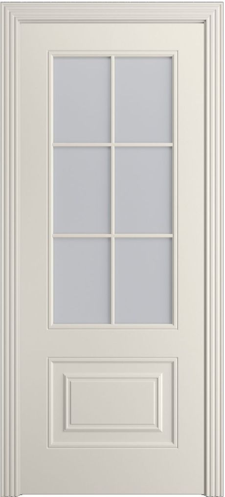 Межкомнатная дверь со стеклом Версаль-1Ф Loft (6) Бежевый Эмаль (Мильяна)