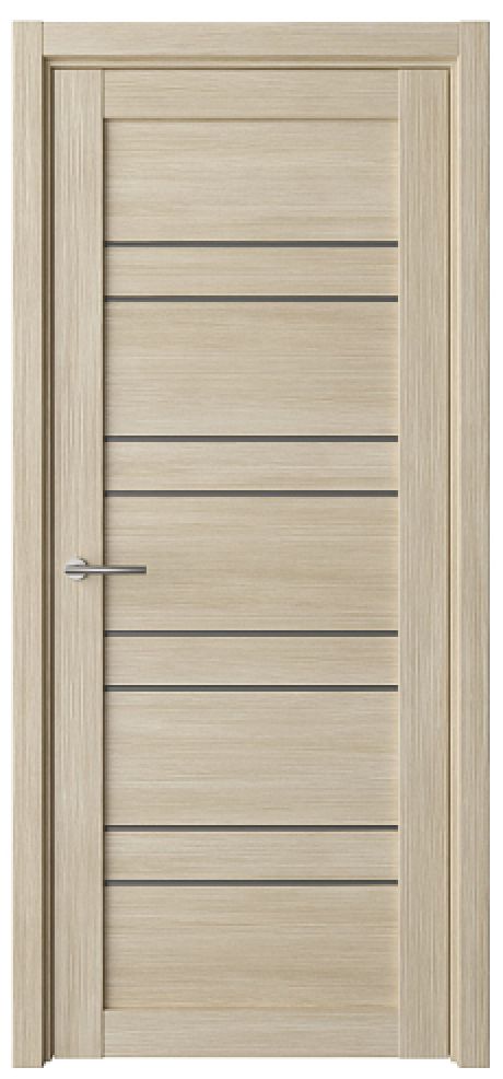 Межкомнатная дверь со стеклом Дублин Лиственница мокко Эко-шпон Стекло графитовое (ALBERO)