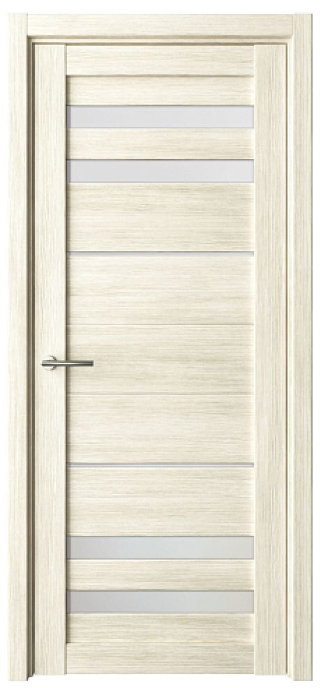 Межкомнатная дверь со стеклом Пекин Белый кипарис Эко-шпон Стекло мателюкс (ALBERO)