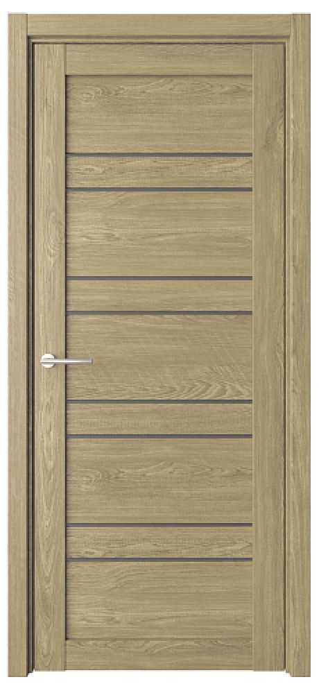 Межкомнатная дверь со стеклом Дублин Натуральный дуб Эко-шпон Стекло графитовое (ALBERO)