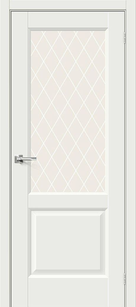 Межкомнатная дверь остекленная Неоклассик-33 White Matt (Mr.wood)
