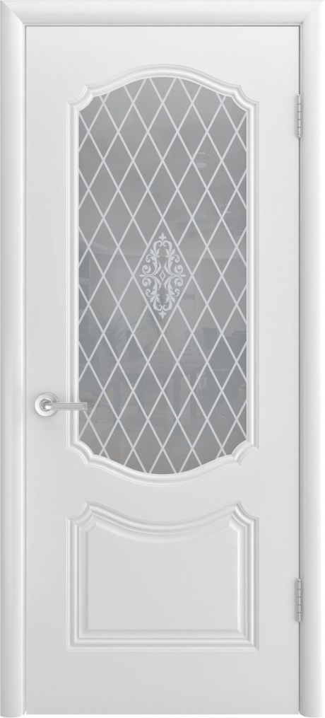 Межкомнатная дверь со стеклом Соло Грейс В1 Белый Эмаль (Шейл Дорс)