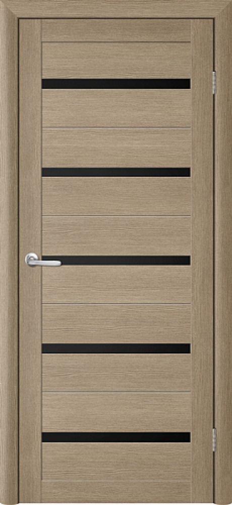 Межкомнатная дверь со стеклом Тренд Т-2 Лиственница латте Eco Tex Стекло черное (ALBERO)