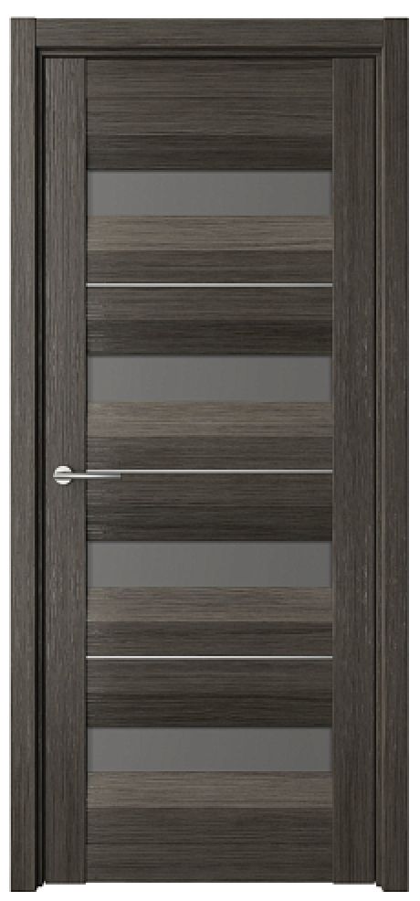 Межкомнатная дверь со стеклом Барселона Серый кедр Эко-шпон Стекло графитовое (ALBERO)
