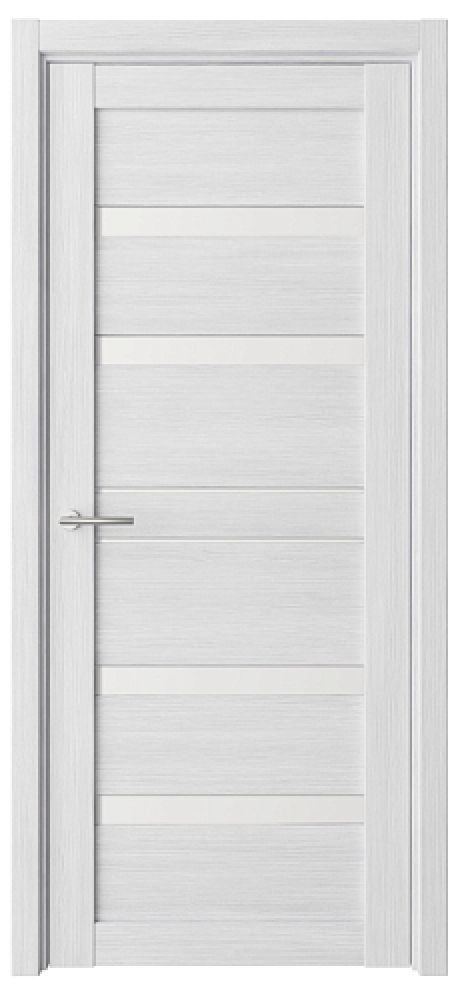 Межкомнатная дверь со стеклом Дрезден Кедр снежный Эко-шпон Стекло белое (ALBERO)