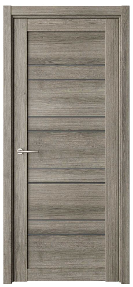 Межкомнатная дверь со стеклом Дублин Пепельный ясень Эко-шпон Стекло графитовое (ALBERO)