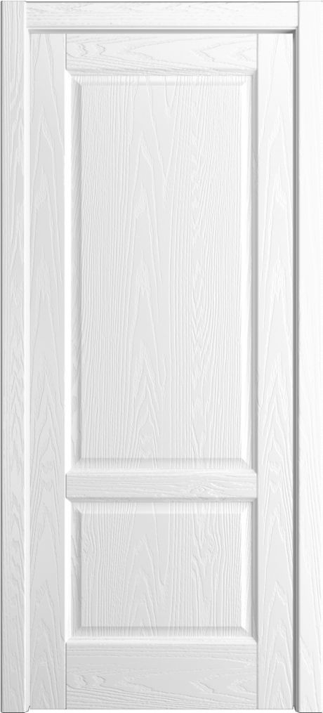 Глухая межкомнатная дверь Ровена Белоснежный Шпон (Мильяна)