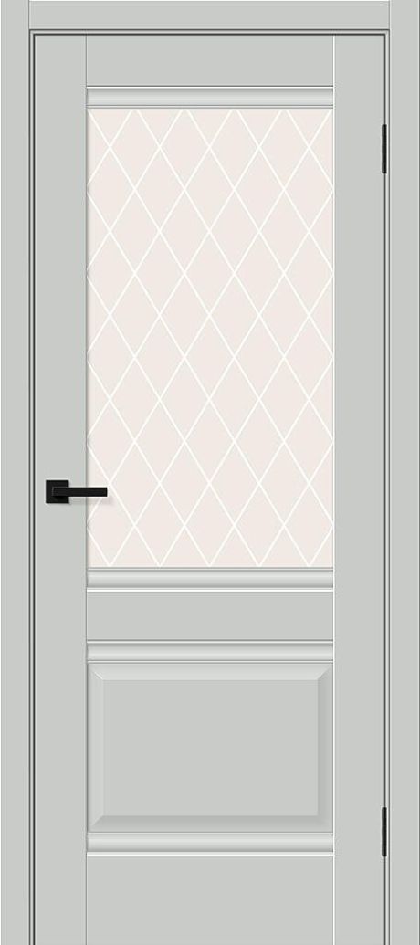 Межкомнатная дверь остекленная Прима-3 Grey Silk (BRAVO)