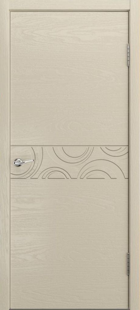 Глухая межкомнатная дверь ID-FL Крем Шпон (Мильяна)