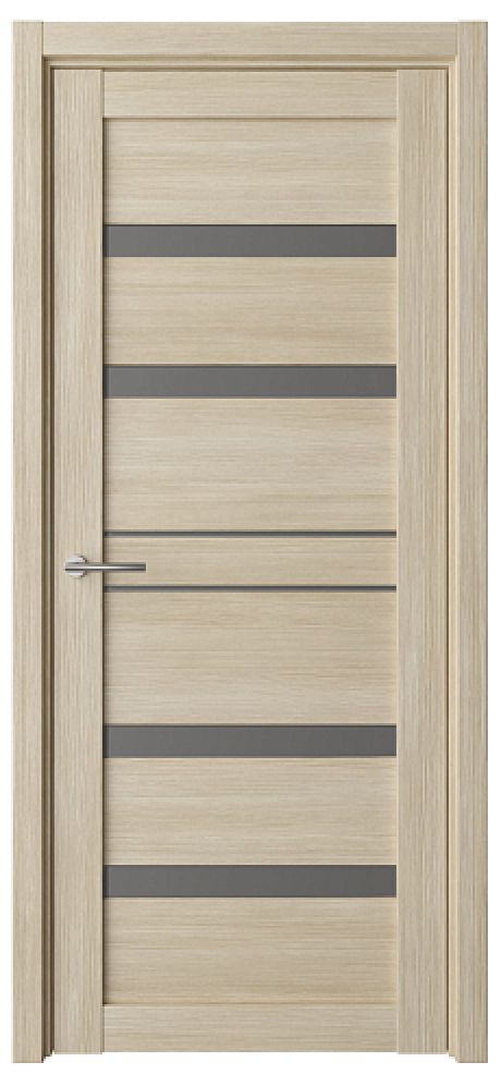 Межкомнатная дверь со стеклом Дрезден Лиственница мокко Эко-шпон Стекло графитовое (ALBERO)