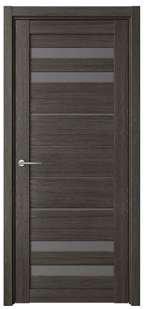 Межкомнатная дверь со стеклом Пекин Серый кедр Эко-шпон Стекло графитовое (ALBERO)