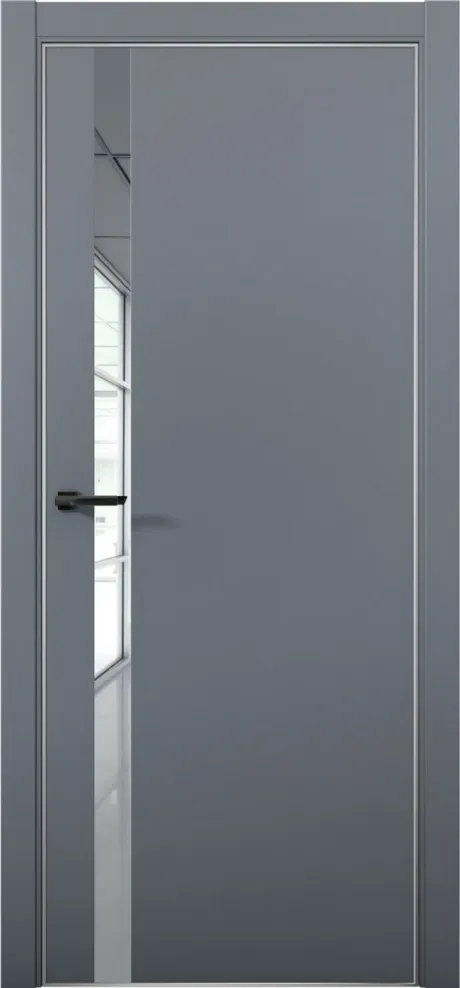 Межкомнатная дверь с зеркалом ESTETICA 07 Антрацит Анодированная кромка AL (Brandoors)