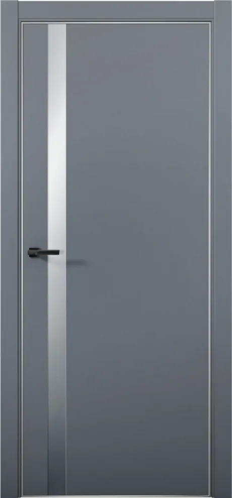 Межкомнатная дверь со стеклом ESTETICA 07 Антрацит Анодированная кромка AL (Brandoors)