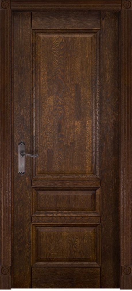 Глухая межкомнатная дверь Аристократ №1 Античный орех Массив дуба (ОКА)
