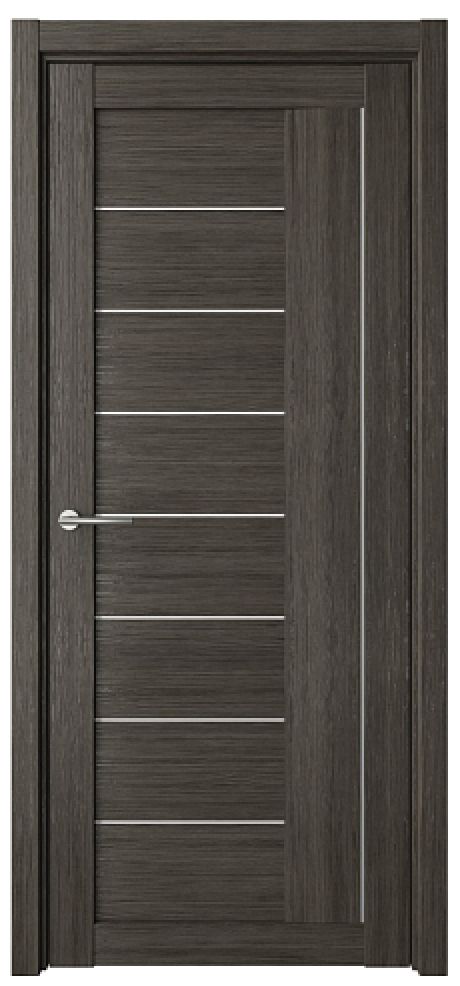 Межкомнатная дверь со стеклом Марсель Серый кедр Эко-шпон Стекло белое (ALBERO)