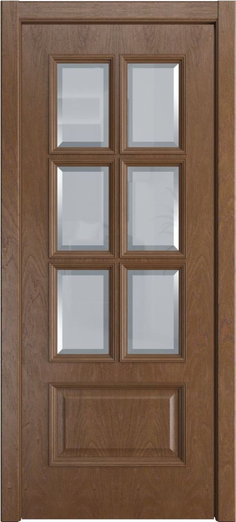 Межкомнатная дверь со стеклом Палермо-1 Дуб мокко Шпон (Мильяна)