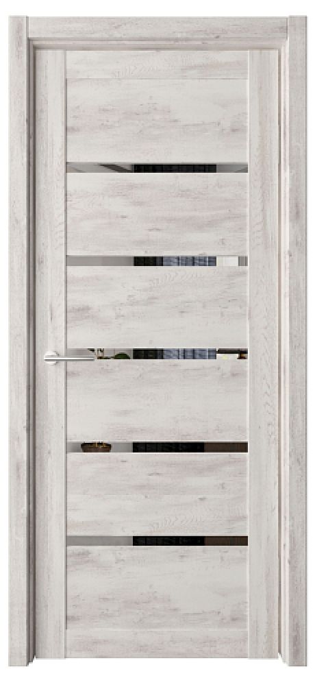 Межкомнатная дверь с зеркалом Вена Серый Vinyl Зеркало (ALBERO)