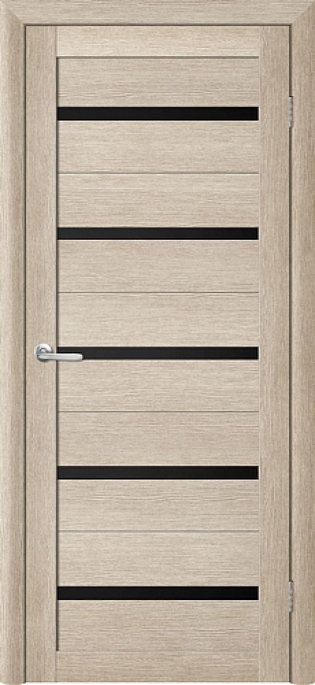 Межкомнатная дверь со стеклом Тренд Т-2 Акация кремовая Eco Tex Стекло черное (ALBERO)