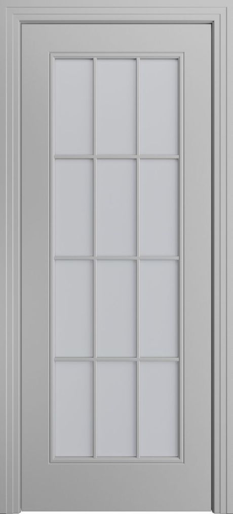 Межкомнатная дверь со стеклом Версаль-Ф Loft (12) Светло серая Эмаль (Мильяна)