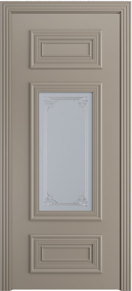 Межкомнатная дверь со стеклом Сицилия Латте Эмаль (Мильяна)