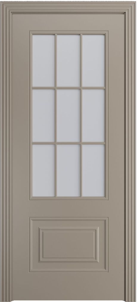 Межкомнатная дверь со стеклом Версаль-1Ф Loft (9) Латте Эмаль (Мильяна)