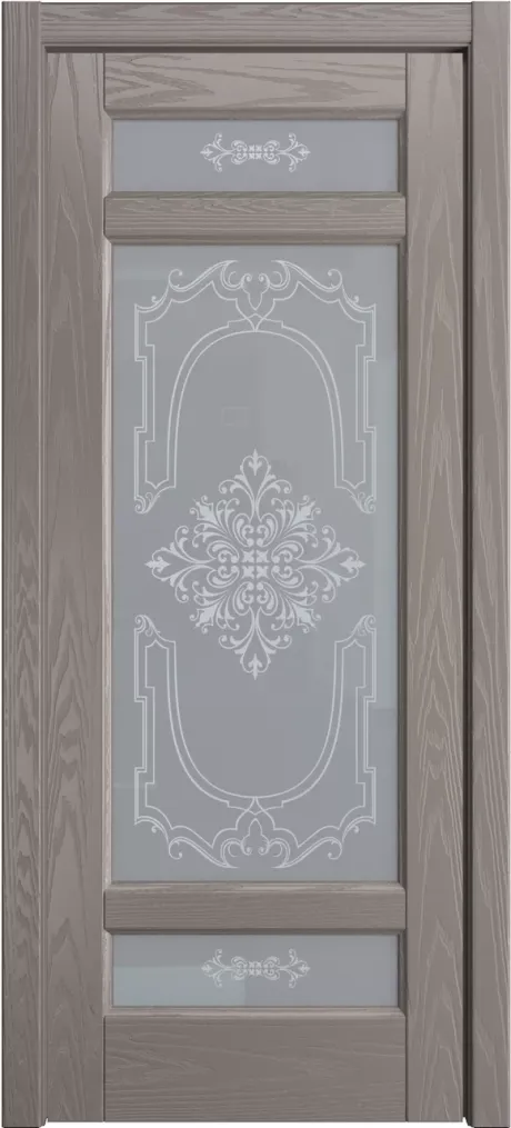 Межкомнатная дверь со стеклом Клариса Темно-серый Шпон (Мильяна)