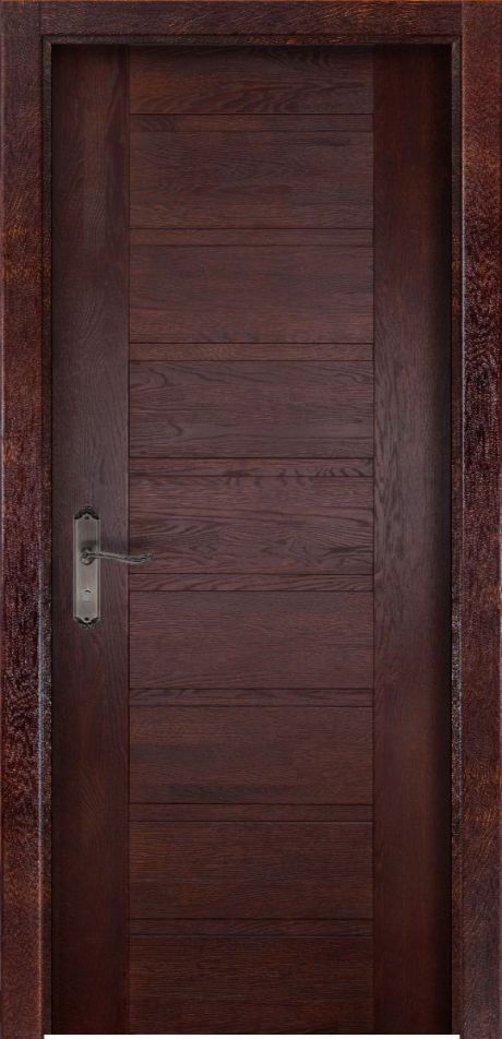 Глухая межкомнатная дверь Хай-тек №4 Махагон Массив дуба (ОКА)