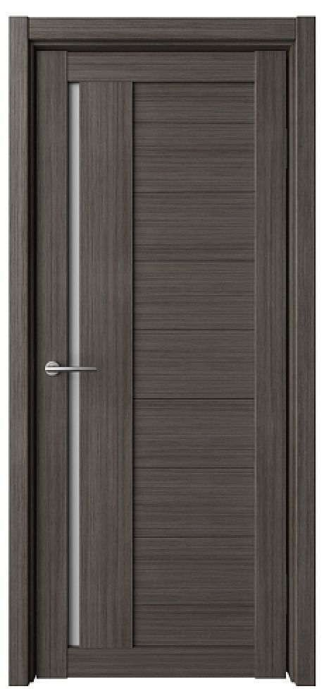 Межкомнатная дверь со стеклом Валенсия Серый кедр Эко-шпон Стекло мателюкс (ALBERO)