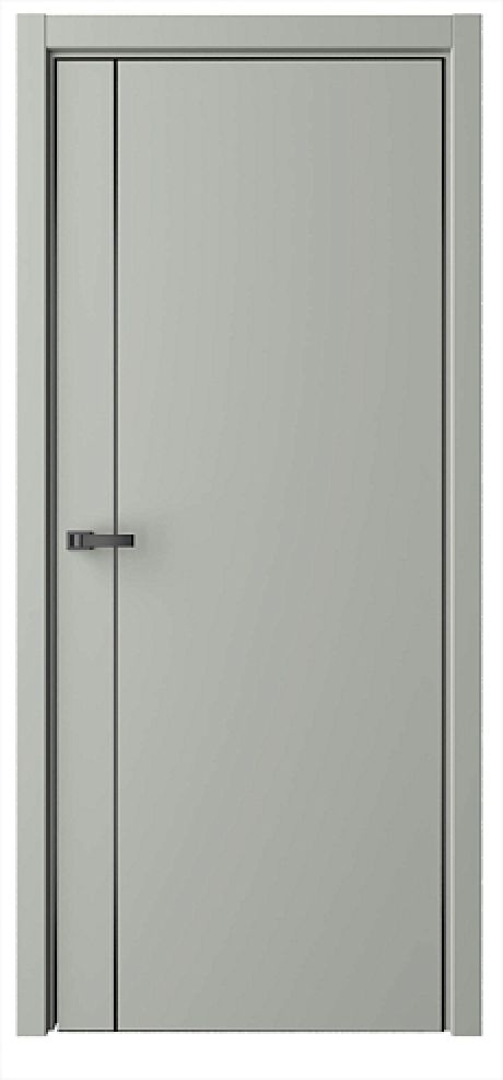 Глухая межкомнатная дверь Лайн-4 Серый Эмаль (ALBERO)