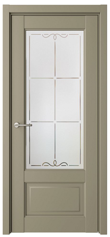 Межкомнатная дверь Эрмитаж-1 Серый Vinyl Мателюкс с алмазной гравировкой "Галерея" (ALBERO)