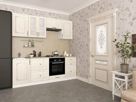 Межкомнатная дверь остекленная Стиль Ф-22 (БелДуб) (BRAVO)